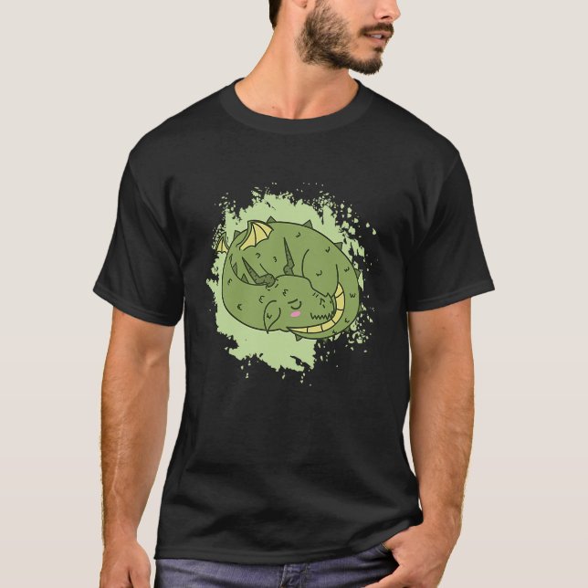 Dragon sleeping cute Fantasy Animal T-Shirt (Vorderseite)