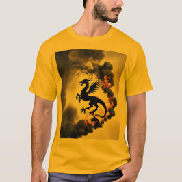Dragon Smoke Silhouette Gold/Gelb T - Shirt