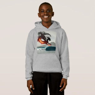 Dragon Smoke Silhouette Ozeanwelle Hoodie