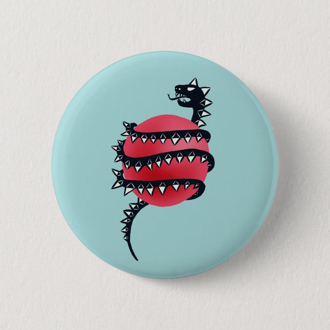 Dragon Snake Goth Button (Vorderseite)