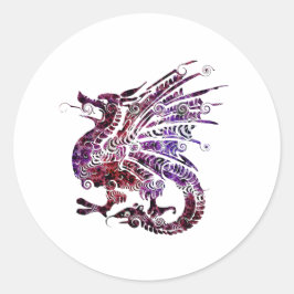 Dragon Spirit Animal Totem Emblem Runder Aufkleber