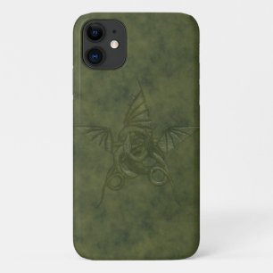 Dragon Star - Embosses Green Leather Image iPhone 11 Hülle