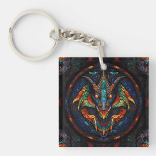 Dragon Stated Glass Mosaik Design Schlüsselanhänger