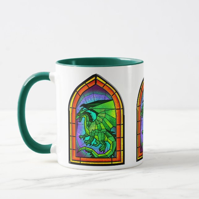 Dragon Stated Glass Window Tasse (Links)