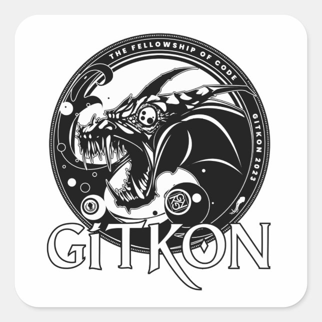 Dragon Sticker | GitKon: Das Fellowship of Code (Vorderseite)