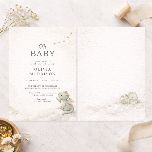 Dragon Storybook Baby Shower Invitation Einladung (Von Creator hochgeladen)