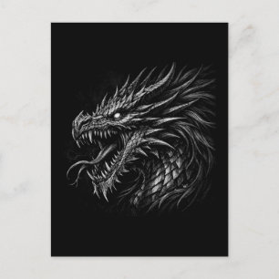 Dragon Style Mittelalterliche Fantasy-Grungemischu Postkarte