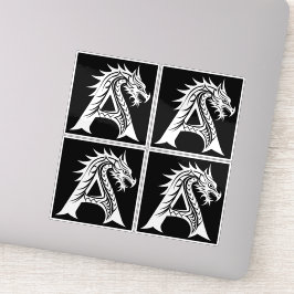 Dragon Styled Letter A, Dragon Alphabet, Monogram Aufkleber