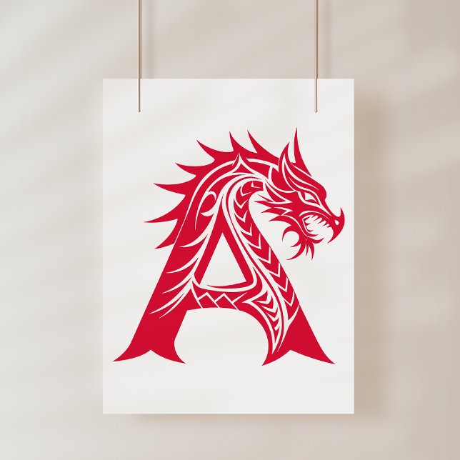 Dragon Styled Letter A, Dragon Alphabet, Monogram Fotodruck (Von Creator hochgeladen)