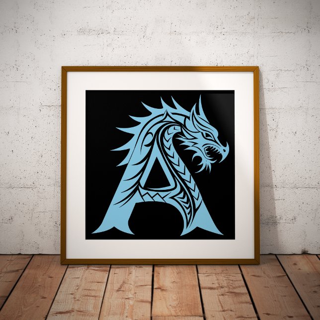 Dragon Styled Letter A, Dragon Alphabet, Monogram Poster (Von Creator hochgeladen)