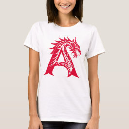Dragon Styled Letter A, Dragon Alphabet, Monogram T-Shirt