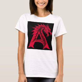 Dragon Styled Letter A, Dragon Alphabet, Monogram T-Shirt
