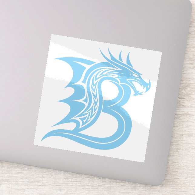 Dragon Styled Letter B, Dragon Alphabet, Monogram Aufkleber (Detail)