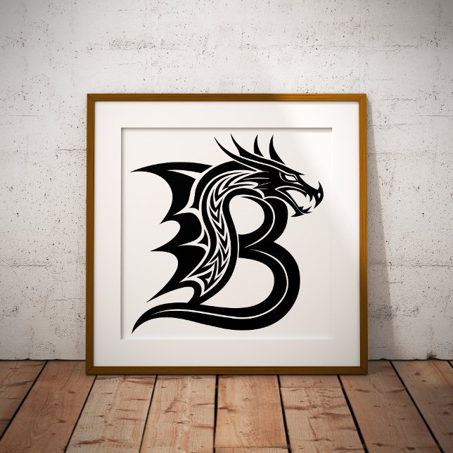 Dragon Styled Letter B, Dragon Alphabet, Monogram Fotodruck (Von Creator hochgeladen)
