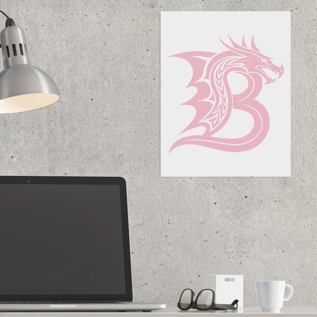 Dragon Styled Letter B, Dragon Alphabet, Monogramm Foliendrucke (In Situ (Schreibtisch))