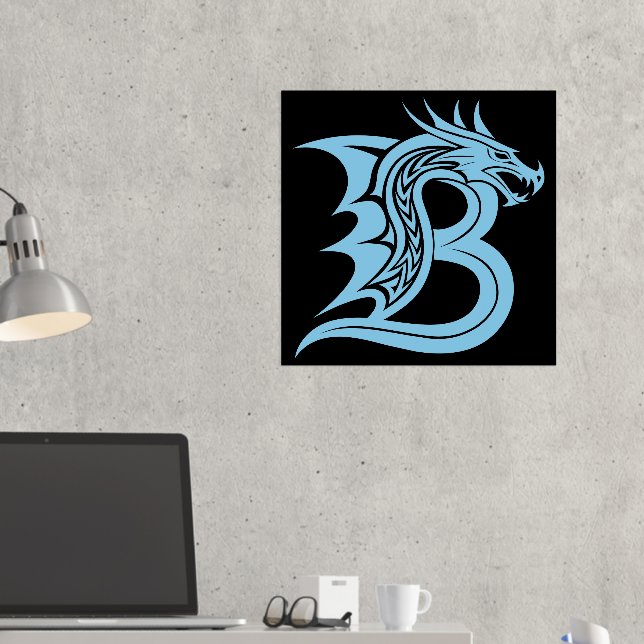 Dragon Styled Letter B, Dragon Alphabet, Monogramm Foliendrucke (In Situ (Schreibtisch 2))