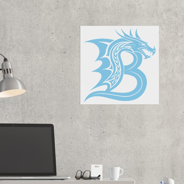 Dragon Styled Letter B, Dragon Alphabet, Monogramm Foliendrucke (In Situ (Schreibtisch 2))