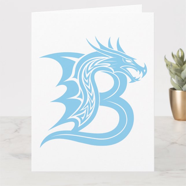 Dragon Styled Letter B, Dragon Alphabet, Monogramm Karte (Kleine Pflanze)