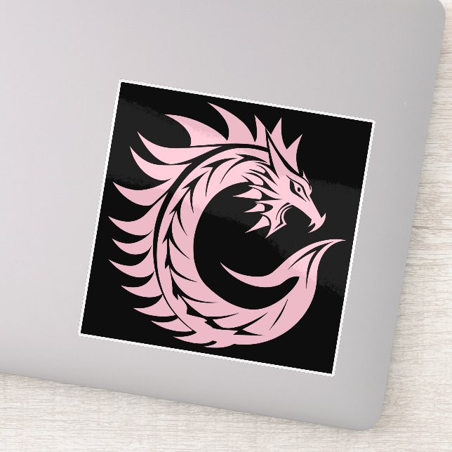 Dragon Styled Letter C, Dragon Alphabet, Monogram Aufkleber (Detail)