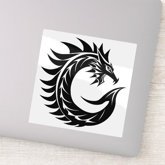 Dragon Styled Letter C, Dragon Alphabet, Monogram Aufkleber (Detail)