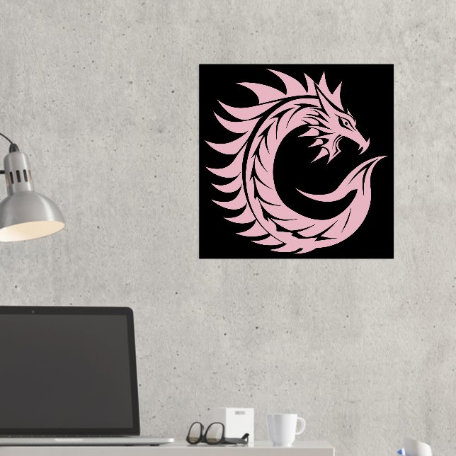 Dragon Styled Letter C, Dragon Alphabet, Monogramm Foliendrucke (In Situ (Schreibtisch 2))