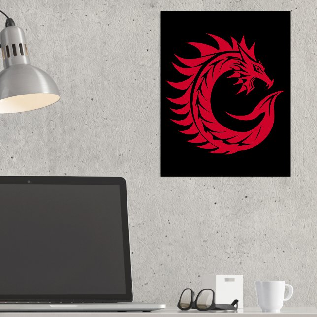 Dragon Styled Letter C, Dragon Alphabet, Monogramm Foliendrucke (In Situ (Schreibtisch))