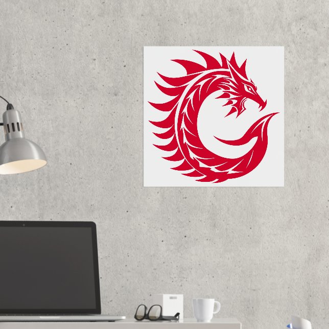 Dragon Styled Letter C, Dragon Alphabet, Monogramm Foliendrucke (In Situ (Schreibtisch 2))
