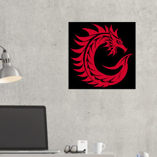 Dragon Styled Letter C, Dragon Alphabet, Monogramm Foliendrucke