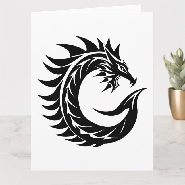Dragon Styled Letter C, Dragon Alphabet, Monogramm Karte (Kleine Pflanze)
