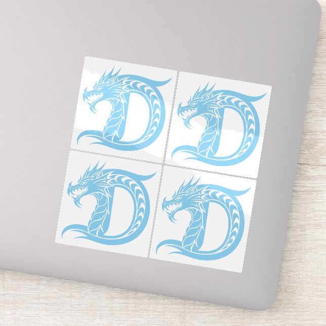 Dragon Styled Letter D, Dragon Alphabet, Monogram Aufkleber (Detail)