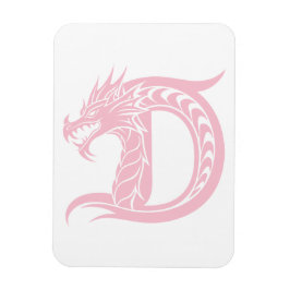 Dragon Styled Letter D, Dragon Alphabet, Monogram Magnet