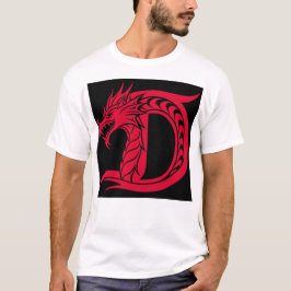 Dragon Styled Letter D, Dragon Alphabet, Monogram T-Shirt