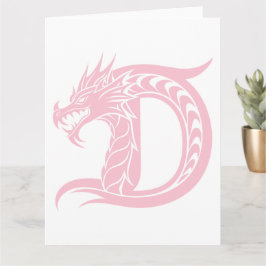 Dragon Styled Letter D, Dragon Alphabet, Monogramm Karte
