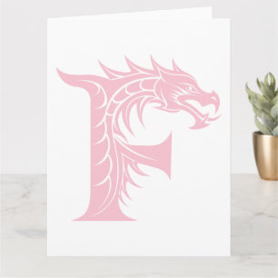 Dragon Styled Letter F, Dragon Alphabet, Monogramm Karte