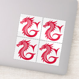 Dragon Styled Letter G, Dragon Alphabet, Monogram Aufkleber