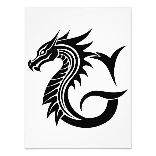 Dragon Styled Letter G, Dragon Alphabet, Monogram Fotodruck (Vorne)