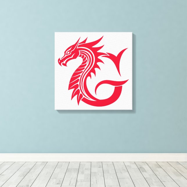 Dragon Styled Letter G, Dragon Alphabet, Monogram Leinwanddruck (Insitu (Holzboden))