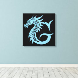 Dragon Styled Letter G, Dragon Alphabet, Monogram Leinwanddruck