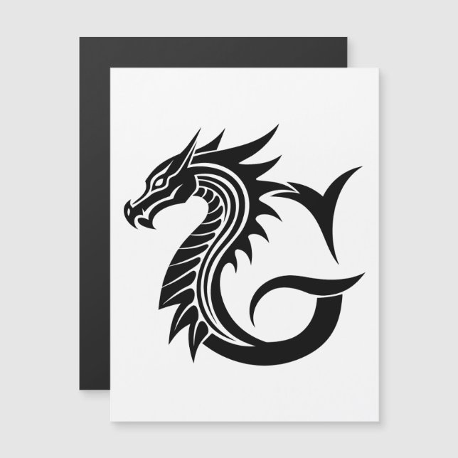 Dragon Styled Letter G, Dragon Alphabet, Monogram Magneteinladung (Vorne/Hinten)