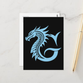 Dragon Styled Letter G, Dragon Alphabet, Monogram Postkarte