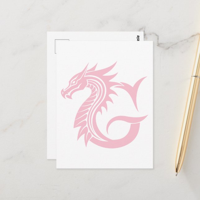 Dragon Styled Letter G, Dragon Alphabet, Monogram Postkarte (Vorderseite/Rückseite Beispiel)