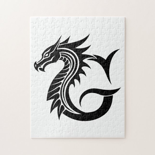 Dragon Styled Letter G, Dragon Alphabet, Monogram Puzzle (Vertikal)