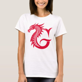 Dragon Styled Letter G, Dragon Alphabet, Monogram T-Shirt