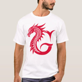 Dragon Styled Letter G, Dragon Alphabet, Monogram T-Shirt