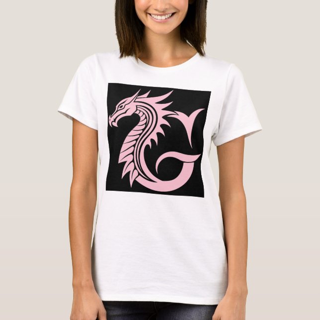 Dragon Styled Letter G, Dragon Alphabet, Monogram T-Shirt (Vorderseite)