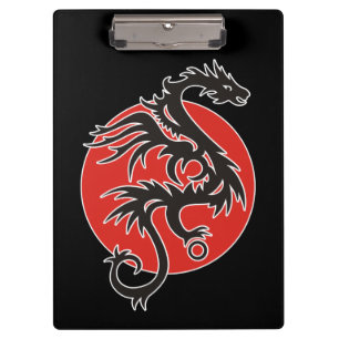 Dragon Sun - Schwarz-Weiß + Ihre Ideen Klemmbrett