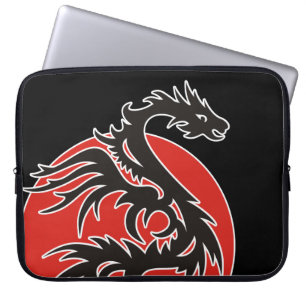Dragon Sun - Schwarz-Weiß + Ihre Ideen Laptopschutzhülle