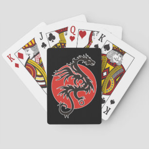 Dragon Sun - Schwarz-Weiß + Ihre Ideen Spielkarten