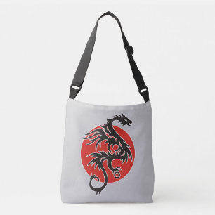 Dragon Sun - Schwarz-Weiß + Ihre Ideen Tragetaschen Mit Langen Trägern