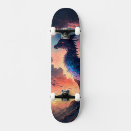 Dragon Sunset mit Orange und Lila Hues Skateboard